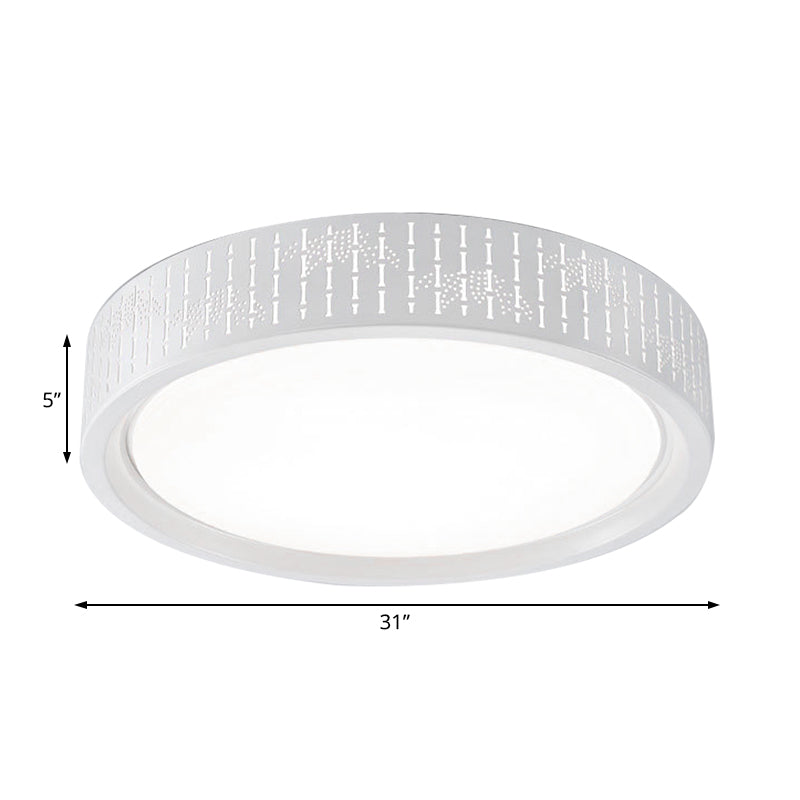 Simplicity Led Flush Mount Lamp With White Ringed Acrylic Shade - 16.5’/20.5’/31’ Dia