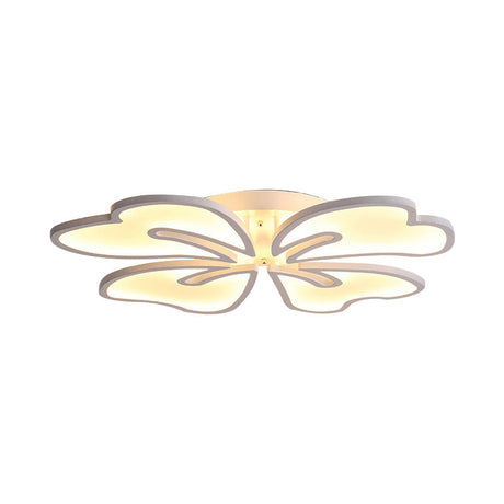 Modern Acrylic Flush Mount Flower Ceiling Lamp Available In 3/4/5-Light Options Warm/White/Natural