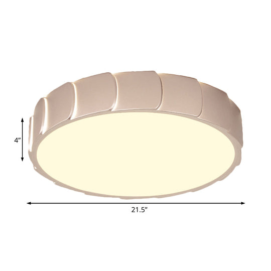 Rose Gold Led Flush Mount Ceiling Light With Acrylic Shade In Warm/White