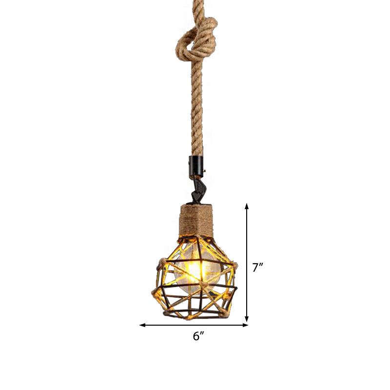 Vintage Metal Pendant Light With Square/Bottle Shade - 1-Light Hanging Ceiling Fixture For Dining