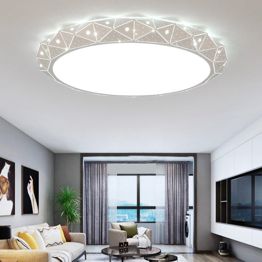 18’/25.5’ Round Led Flush Mount Ceiling Lamp In Warm/White Light With Acrylic Design White / 18’