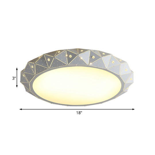 18’/25.5’ Round Led Flush Mount Ceiling Lamp In Warm/White Light With Acrylic Design