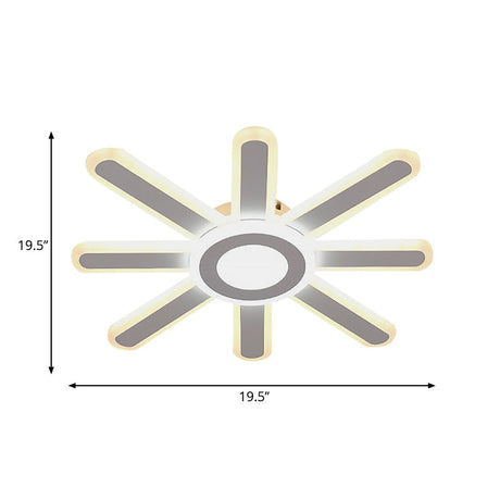 Acrylic Led Flush Mount Ceiling Light Sun-Like Simplicity 19.5/23.5 Wide White - Warm/White