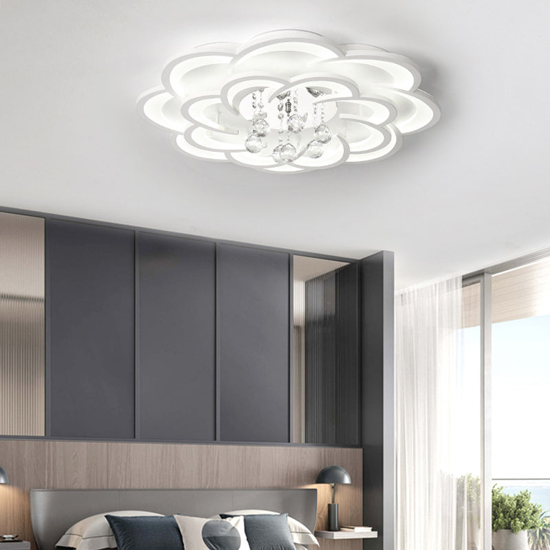 Modern Acrylic Flower Led Ceiling Light - Warm/White 20.5’/27’/31.5’ Wide For Living Room