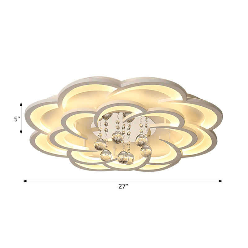 Modern Acrylic Flower Led Ceiling Light - Warm/White 20.5’/27’/31.5’ Wide For Living Room