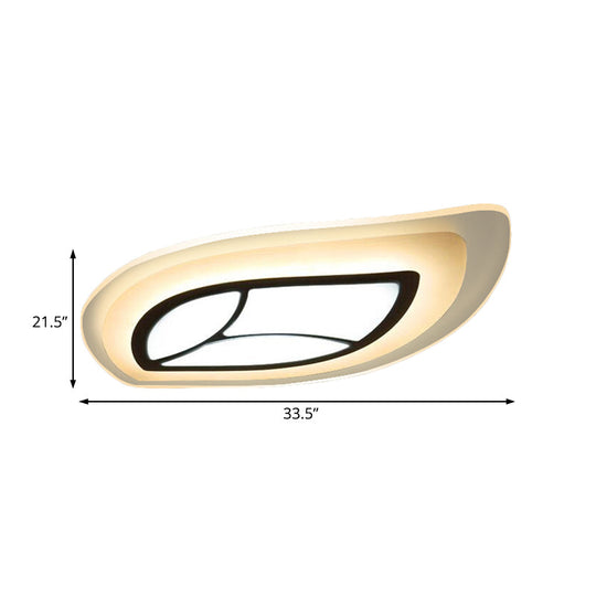Modern Flush Mount Leaf Ceiling Light: 21.5’/35.5’/39’ Acrylic Wide In Warm/White For Bedroom