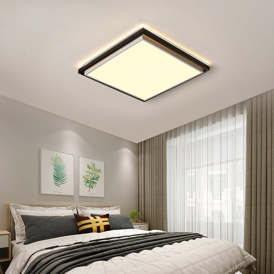 Ultra Thin Acrylic Led Flush Light - Wide Bedroom Ceiling Fixture In Warm/White (18’/21.5’/35.5’)