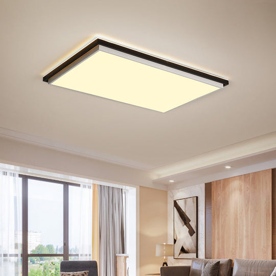 Ultra Thin Acrylic Led Flush Light - Wide Bedroom Ceiling Fixture In Warm/White