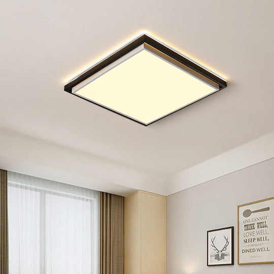 Ultra Thin Acrylic Led Flush Light - Wide Bedroom Ceiling Fixture In Warm/White (18’/21.5’/35.5’)
