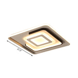 Modern Acrylic Rectangular Led Ceiling Lamp For Living Room - Warm/White Light 18/21.5/35.5 Wide
