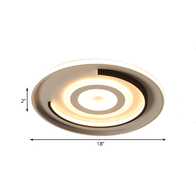 Round Led Acrylic Flush Mount Ceiling Lamp - 18’/21.5’ Diameter Warm/White Light Contemporary