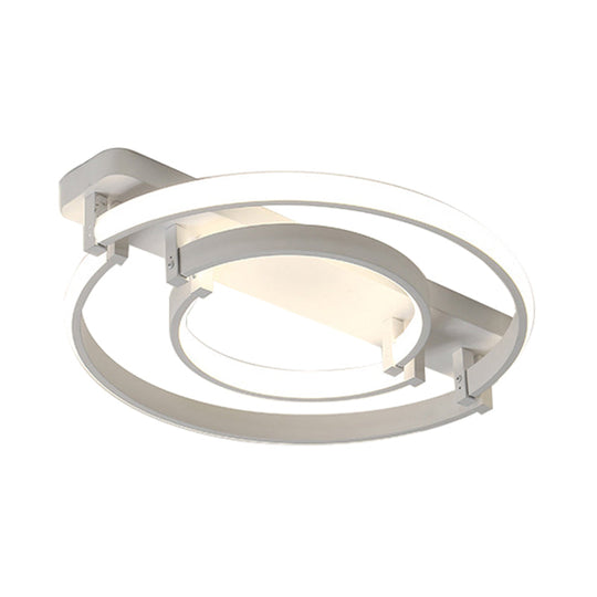 Sleek Acrylic Led Bedroom Ceiling Lamp In Warm/White Light - Black/White Flush Mount Various Sizes