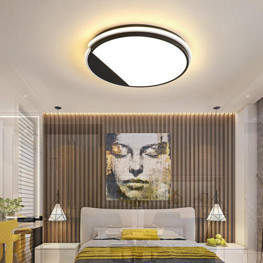 Simple Acrylic Flush Mount Led Ceiling Lamp 16’/19.5’ Diameter Warm/White Light - Dining Room