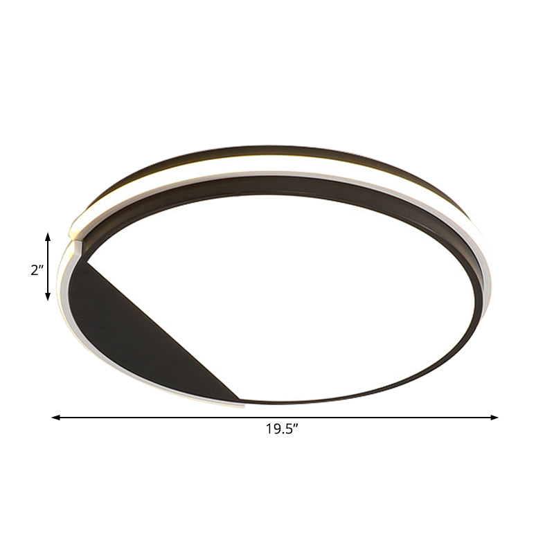 Simple Acrylic Flush Mount Led Ceiling Lamp 16’/19.5’ Diameter Warm/White Light - Dining Room