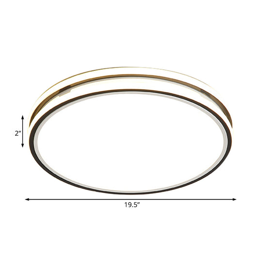 Modern Acrylic Flush Mount Ceiling Light - 16’/19.5’ Dia Warm/White Led Bedroom Lighting