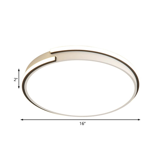 Led Round Bedroom Flushmount Light - Minimalist Acrylic Ceiling Fixture In Warm/White