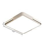 Simple White Led Flush Mount Light For Bedroom Ceiling - 16’/19.5’/35.5’ Wide