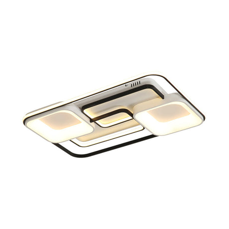 Modern Led Flush Ceiling Light In White Acrylic - Round/Square/Rectangular Shape Warm/White Mounted