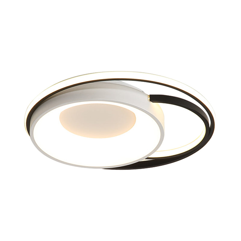 Modern Led Flush Ceiling Light In White Acrylic - Round/Square/Rectangular Shape Warm/White Mounted