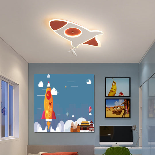 Stylish Rocket Ceiling Led Lamp - Cartoon Design 14/16.5 W Flush Mount Warm/White Light