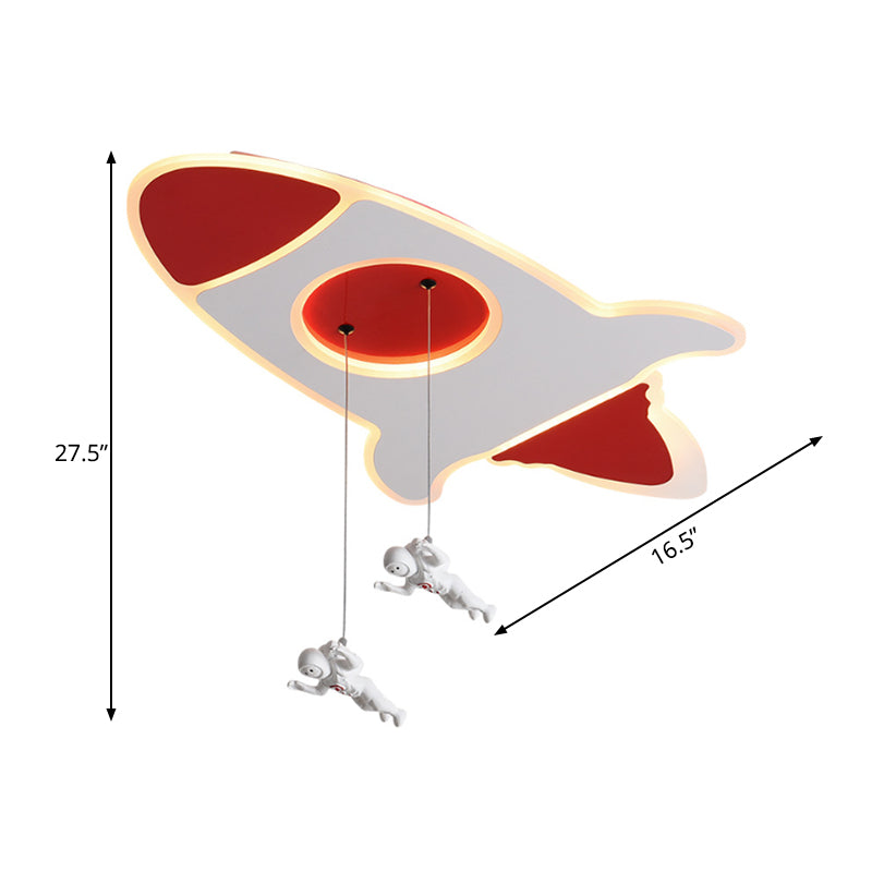 Stylish Rocket Ceiling Led Lamp - Cartoon Design 14’/16.5’ W Flush Mount Warm/White Light