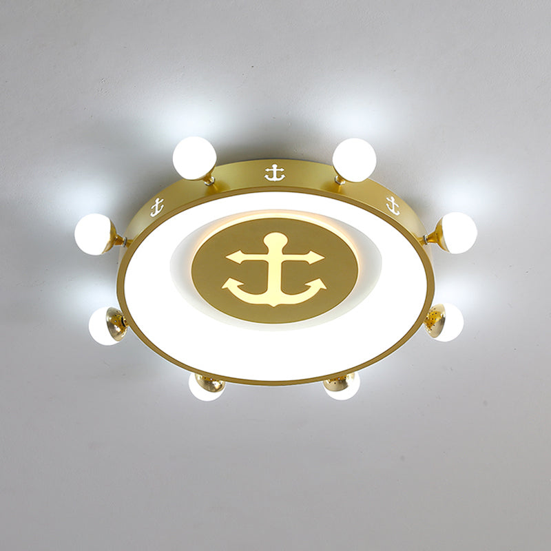 Modern Led Flush Mount Ceiling Light For Children’s Room - Circle Shape Gold / 22’ White