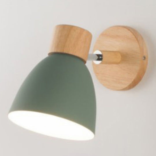 Nordic Style Dome Wall Mount Light - 1-Light Rotatable Bedside Lighting Green
