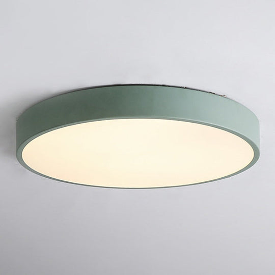 Modern Led Flush Mount Ceiling Light For Minimalist Bedrooms Green / 12’ Remote Control Stepless