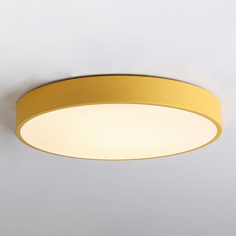 Modern Led Flush Mount Ceiling Light For Minimalist Bedrooms Orange / 12 Remote Control Stepless