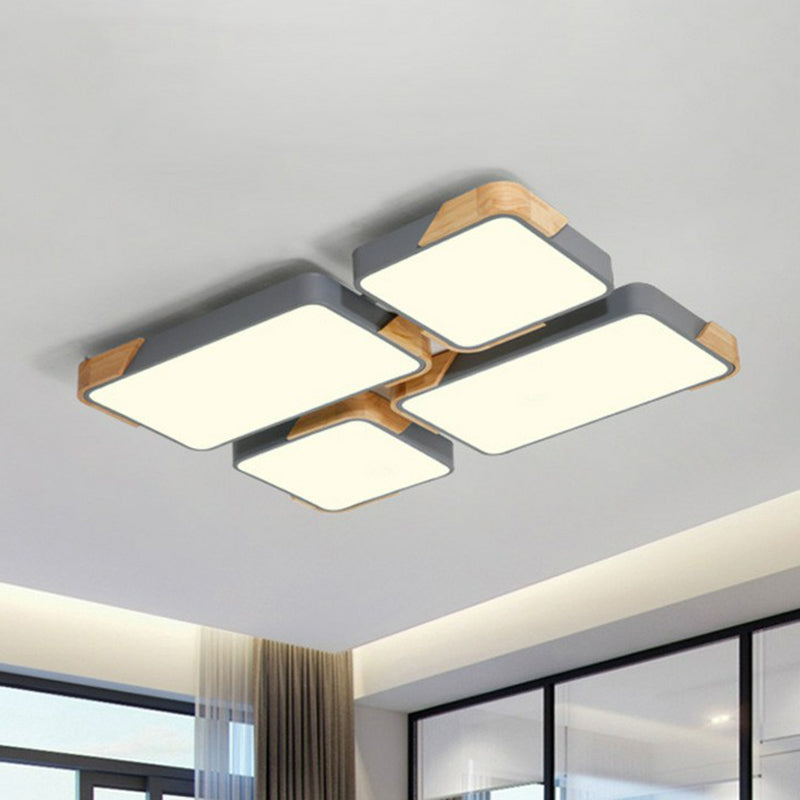Nordic Splicing Flush Mount Led Ceiling Light For Living Room Acrylic Design