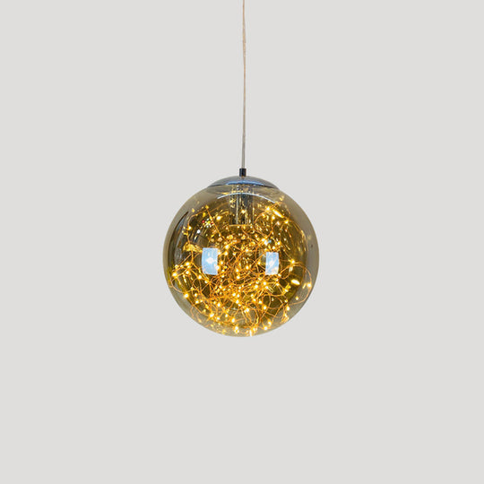 Sleek Geometric Led Pendant Light With Clear Glass Shade Ideal For Bedroom Ambiance And Starry