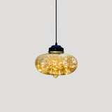Sleek Geometric Led Pendant Light With Clear Glass Shade Ideal For Bedroom Ambiance And Starry