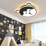 Kids Dog Pattern Ceiling Flush Mount Light - Black/Brown Led 16.5/20.5 Dia Warm/White Black / 16.5