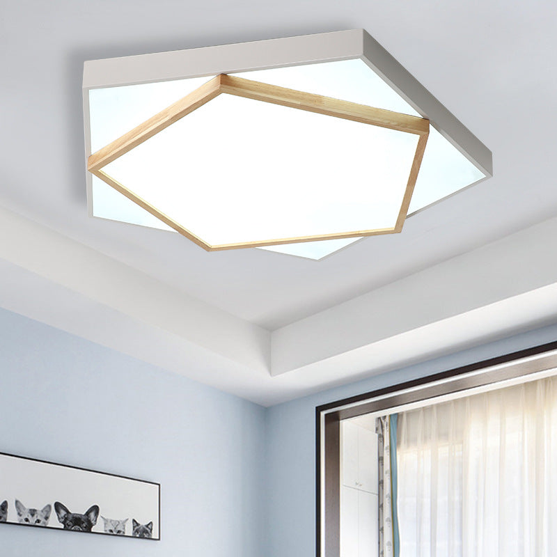 Pentagon Led Flush Mount Lamp In Acrylic Grey/White - 3 Color Options And Sizes Available White / 14