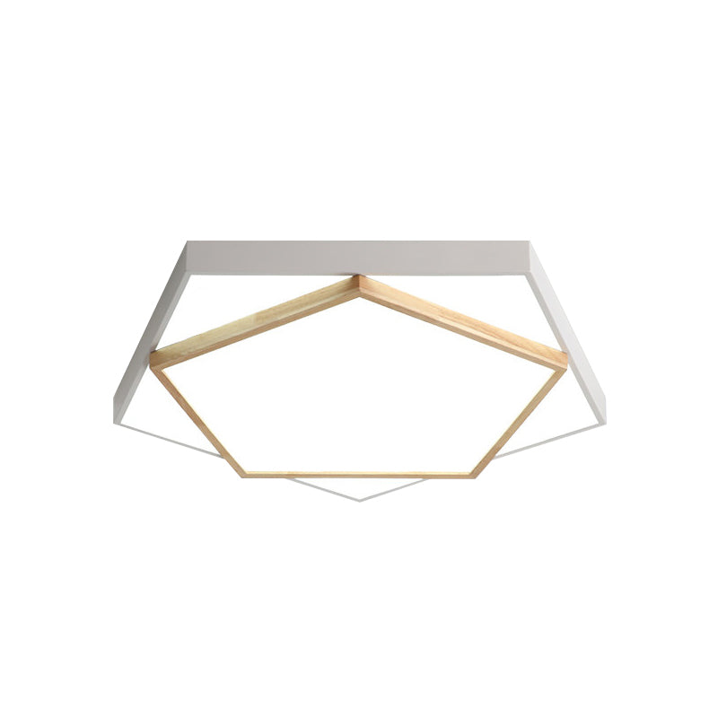 Pentagon Led Flush Mount Lamp In Acrylic Grey/White - 3 Color Options And Sizes Available