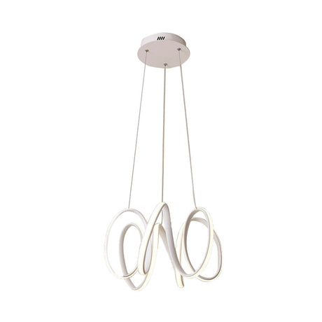 Led Chandelier Light Fixture: Modern Minimalist Design With White Acrylic Shade And White/Warm For