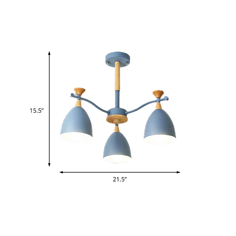 Modern Cone Chandelier Pendant Light - Metal Hanging Ceiling For Bedroom (3/6/8 Lights)