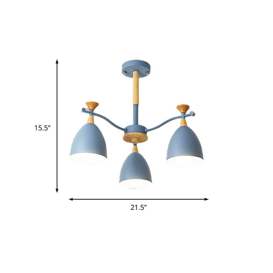 Modern Cone Chandelier Pendant Light - Metal Hanging Ceiling For Bedroom (3/6/8 Lights)