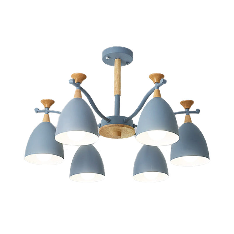 Modern Cone Chandelier Pendant Light - Metal Hanging Ceiling For Bedroom (3/6/8 Lights)