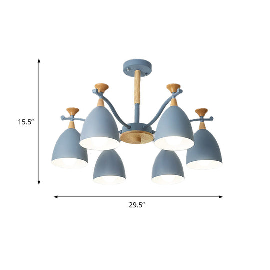 Modern Cone Chandelier Pendant Light - Metal Hanging Ceiling For Bedroom (3/6/8 Lights)