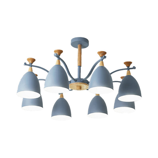 Modern Cone Chandelier Pendant Light - Metal Hanging Ceiling For Bedroom (3/6/8 Lights)