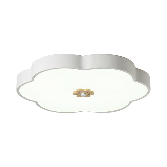 12’/16’ Modern Flower Flush Mount Ceiling Light With Acrylic Diffuser - Metal Led Black/White
