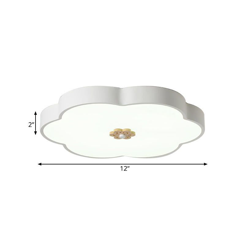 12’/16’ Modern Flower Flush Mount Ceiling Light With Acrylic Diffuser - Metal Led Black/White