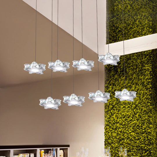 K9 Crystal Star Led Ceiling Light - Minimalist Stainless-Steel Pendant