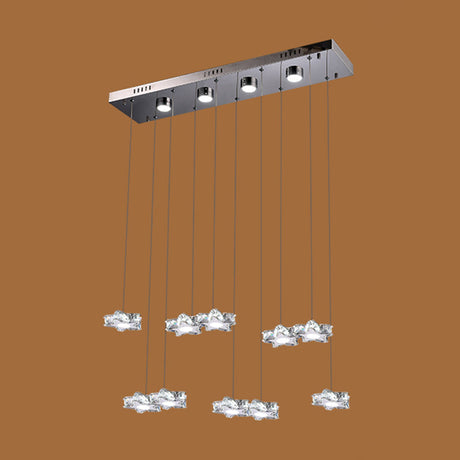 Modern K9 Crystal Star Pendant Ceiling Light With Led And Stainless-Steel Design 10 / Clear
