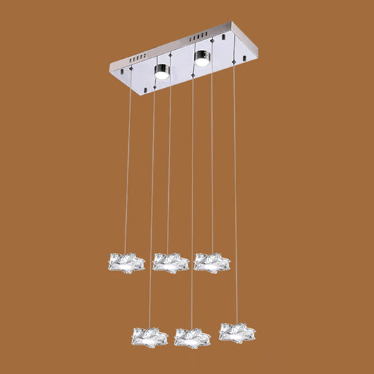 Modern K9 Crystal Star Pendant Ceiling Light With Led And Stainless-Steel Design 6 / Clear