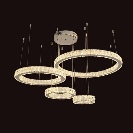 Stainless-Steel Led Crystal Ceiling Light For Modern Living Room Décor