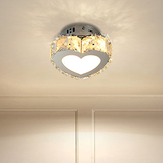 Stainless - Steel Led Crystal Flush Mount Ceiling Light: Modern Star Design For Corridors