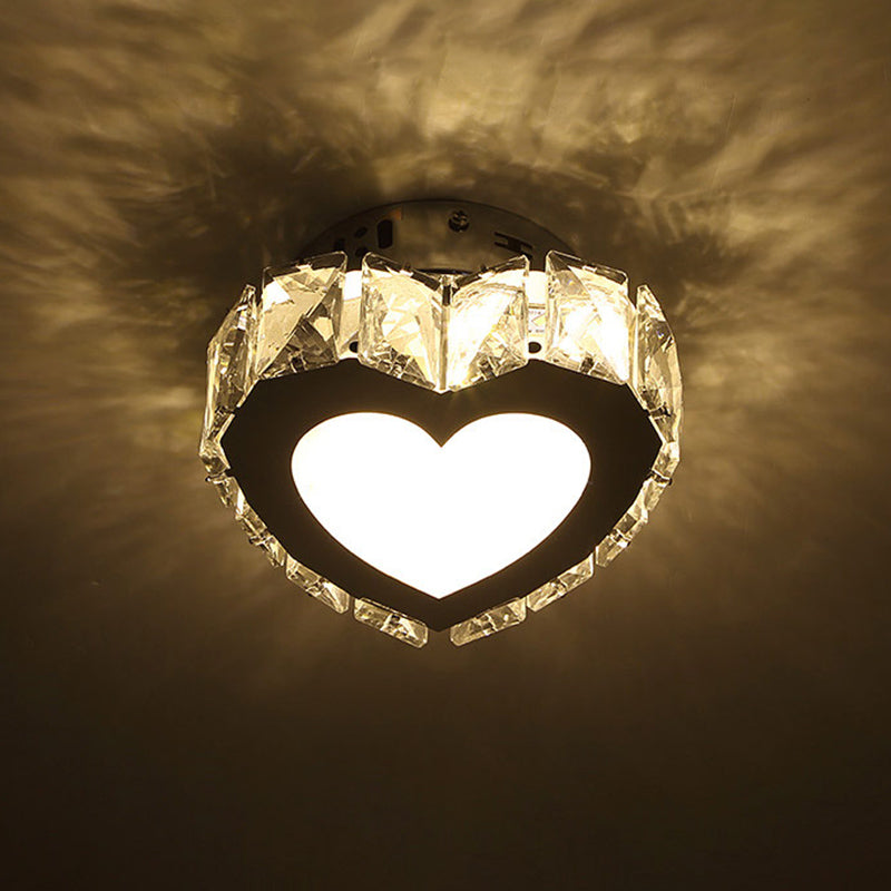 Stainless - Steel Led Crystal Flush Mount Ceiling Light: Modern Star Design For Corridors / Large