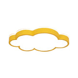 Cartoon Style Led Pendant Light For Bedroom Ceiling - Yellow/White Cloud Shade Acrylic And Metal